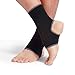 NEOTech Care Ankle Support Sleeve (1 Pair) - Open Heel, Light, Elastic & Breathable Knitted Fabric - Medium Compression - For Men, Women, Kids - Right or Left Foot - Black Color (Size S)
