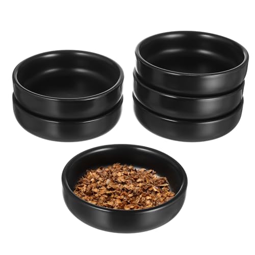 Alipis Unique Japanese Ceramic Sauce Dishes 6pcs Dressing Bowls Soy Sauce Dishes Dipping Plates for Home Restaurant