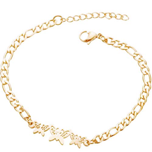 Jude Jewelers Stainless Steel Linked Butterfly Mom Cocktail Party Bracelet