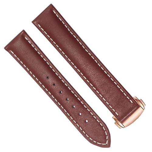 Bracelet montre en cuir véritable EZZON pour Omega Seamaster élégant