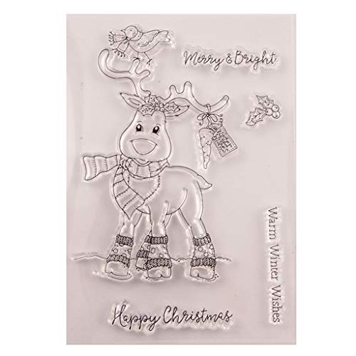 Ecmqs Fröhliche Weihnachten Diy Transparente Briefmarke Silikon Stempel Set Clear Stamps Schneiden Schablonen Bastelei Scrapbooking Werkzeug