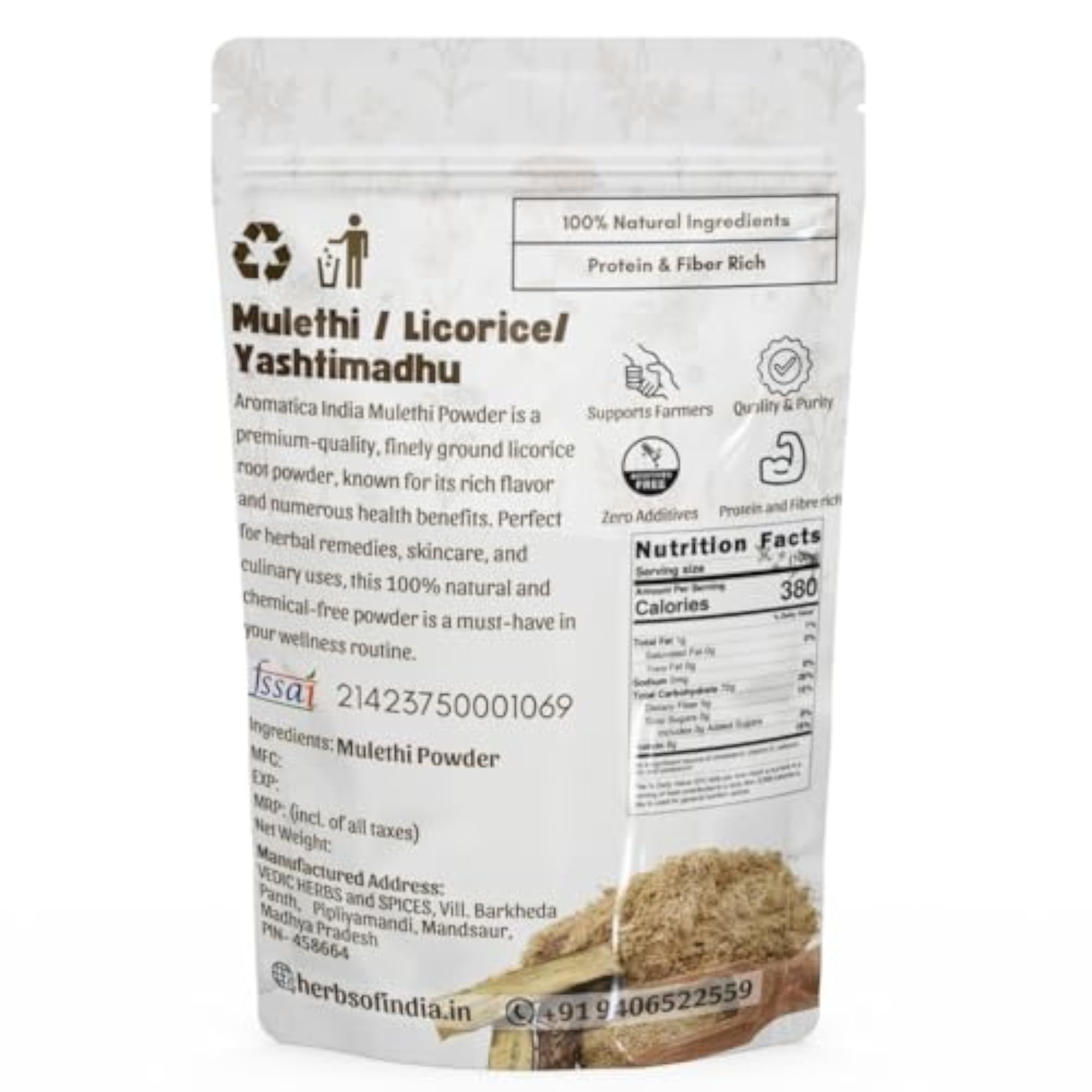 Mulethi Powder Dried Herbal Remedy for Wellness