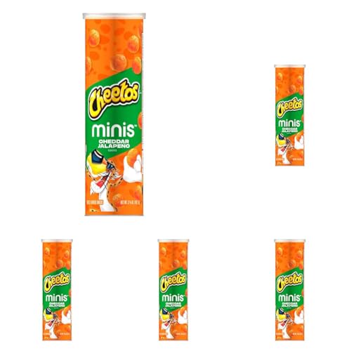 Cheetos Minis, Cheddar Jalapeno, 3.625 oz Canister (Pack of 5)
