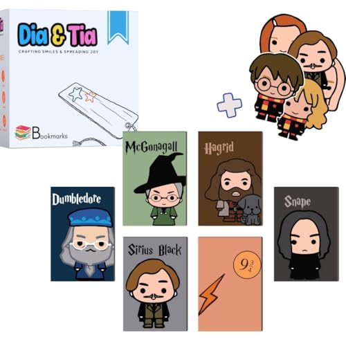Image of Dia & Tia - Elegant & Durable Harry Potter Themed Magnetic Bookmarks Set � Nature, Fantasy, Inspirational Quotes, and More (HP - Professors, Medium - 3.5x11 cm)