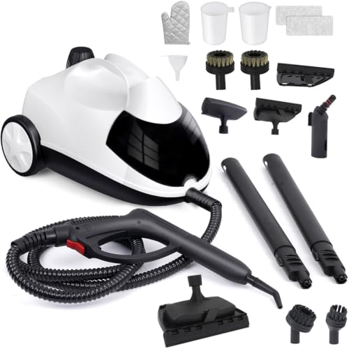 Steam Cleaner 1.5L Steamer for Cleaning Fast Heating 6-in-1 Multi-Surface with 8 Accessories UL499 Certified Heavy Duty Steam Cleaner for Home, Car, Floors, Sofas, Tiles, Grout Steam Cleaners