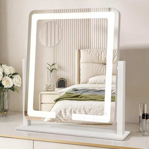 Espejo para maquillaje rectangular DWVO con luces