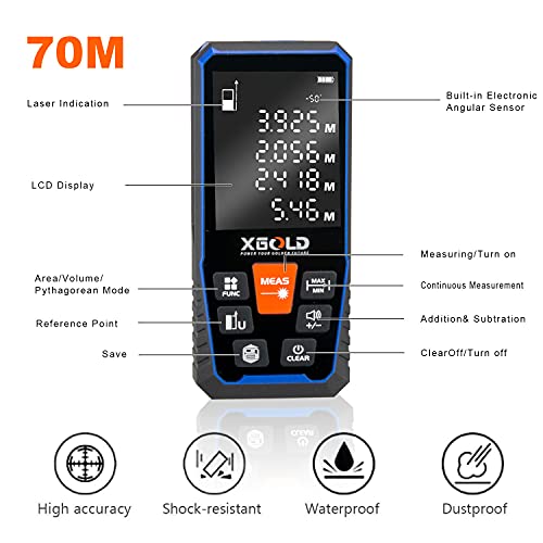 image for XGOLD Laser Measure 230Ft,Laser Distance Meter with Voice broadcast,Hi