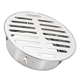 Glewi Rejilla de drenaje de suelo de acero inoxidable, drenaje de suelo al aire libre, rejilla de drenaje de techo, diseño redondo de enchufe de 50-200 mm para balcón de techo al aire libre (tubo de