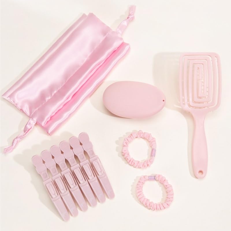 Loose Comb with Drawstring Bag Elastic Hair Band Styling Set