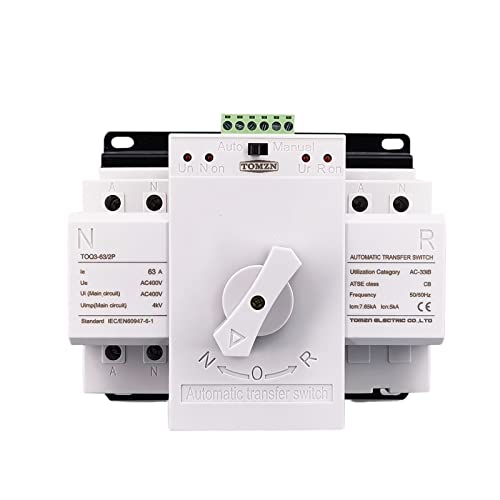 Commutateur de transfert automatique ATS 2P 63A pour double alimentation électrique 230V