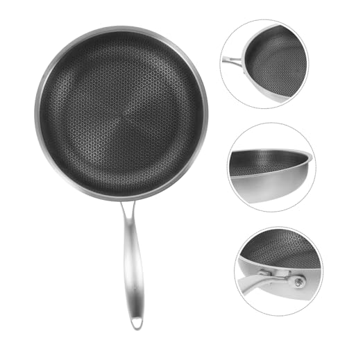 Wok de acero inoxidable con diseño panal antiadherente miniatura 7