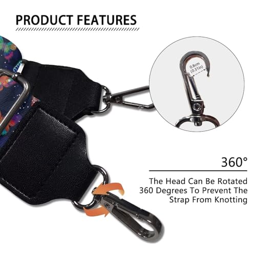 Image of Talayituse Colorful Butterfly Spot Print Shoulder Strap Wide Purse Bag Strap Adjustable Replacement Belt Luggage Crossbody Shoulder Bag Strap for Women Girls, 1 Pack