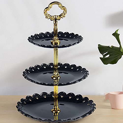 3 Etagen Teller Tortenständer Kuchenständer, Cupcake Ständer Muffin Ständer Käseplatte Ständer für Hochzeit Party Geburtstag Kuchen Torten Etagere Cover