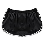 TiaoBug Herren modische Shorts Badeshorts Badehose Kurze Hose Sport Hose Pants Schwimmshorts Beachwear Strand Shorts Boxer Brief M-XL Schwarz L