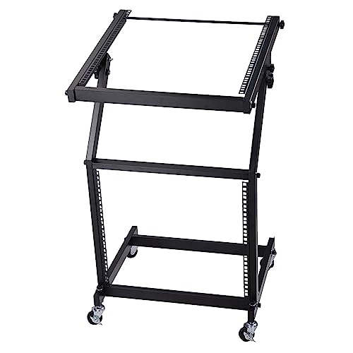 9U Rack Mount Dj Gear Mixer Stand Professional Stage Equipment 9 U For Music Studio Booth Pro Audio Recording Cabinet Party Stage Show (With 4 Wheels, 4 Poles) 5 Core (9U) (Rack Stand 9U) #TOP30