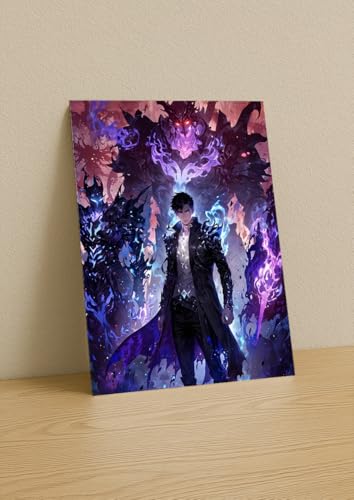 Image of NIJUKA Anime Printed Metal sheet Poster For Home And Room Decoration | For Anime Art Fans Boys And Girls (Jin wo shadow army)