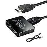 Répartiteur HDMI 4 K 1 en 2 Sorties Double HDMI 1 Entrée 2 Sorties avec Câble d'alimentation Micro USB pour Deux Moniteurs Prend en Charge pour MacBook, Xbox, PS4, PS3, Lecteur Blu Ray, DVD, HDTV