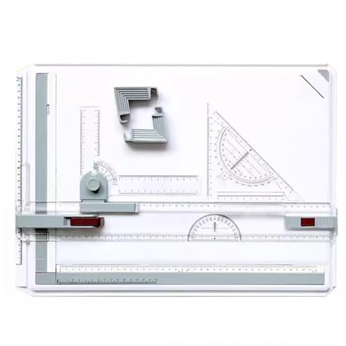 Mesa de dibujo, tablero de dibujo técnico multifunción con movimiento paralelo y cuadrado, patas de apoyo antideslizantes para arquitectos, ingenieros, artistas, estudiantes