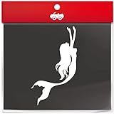 マーメイド ステッカー ワンポイント 人魚 姫 カッティング ステッカー おしゃれでかわいい_131 (ホワイト)