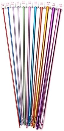 Buytra 11 Pieces Tunisian Afghan Crochet Hooks Aluminum Knitting Needles Set, Multicolor, 2 mm to 8 mm