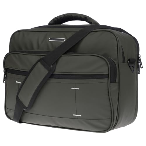 Christian Wippermann XXL Herren Umhängetasche Flugbegleiter Tasche Messenger Arbeitstasche 17 Zoll Laptoptasche Olive