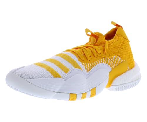 Image of adidas SM Trae Young 2 Unisex Shoes Size 10, Color: White /Yellow-White
