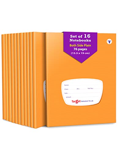 Image of TARGET PUBLICATIONS Small Notebooks Both Sides Blank | 76 Plain - Unruled Pages | Soft Brown Cover | 15.5 cm x 19 cm Approx | Set of 16 Books | GSM 57