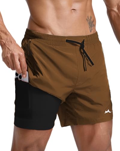 Image of maamgic Men's Athletic Running Shorts with Liner Ultra Lightweight Workout Shorts 5 inch / 7 inch