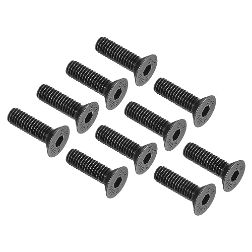 QUARKZMAN M6 x 20mm Esagonale Incassato Piatto Testa Svasata Viti x 50pz 10.9 Carbonio Acciaio Presa Testa Cappuccio Viti Bulloni per Macchine e Mobili, [Nero]