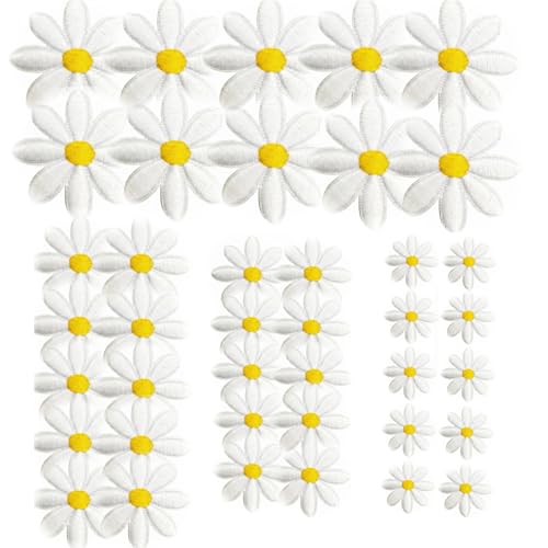 40 Pcs Patchs Fleur Marguerite Thermocollant Couture pour Ecusson a Coudre