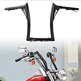 Wsays 14 Inch Pre-wired Ape Hanger Handlebar Bar Sharp Compatible with Harley Softail 2011-2024 Fit Dyna 2012-2017 Fit Sportster 2011-2022 Fit Touring Road King 2015-Later