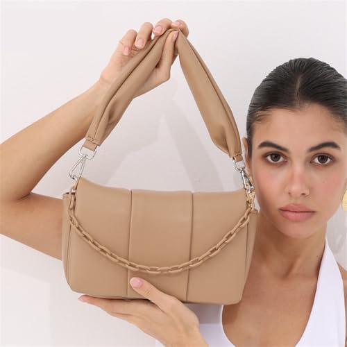 Women Trendy Vegan Leather Crossbody Bag Square Y2K Shoulder Handbag Chic PU Tote Purse Chain Top Handle Flap Satchel2
