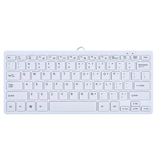 Mcsaite Mini 78 Keys Wired Keyboard - With Keyboard Cover Computer Keypad For Laptop Mac Windows 10/8 / 7 / Vista/Xp(White+Keyboard Film) #TOP1