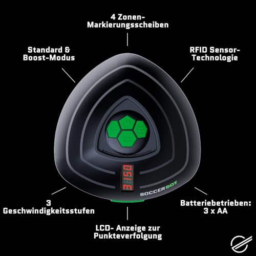 Strikesphere Smart Ball 1001CB-MTL Soccer Bot Indoor Fußballtrainer, schwarz, Einheitsgröße