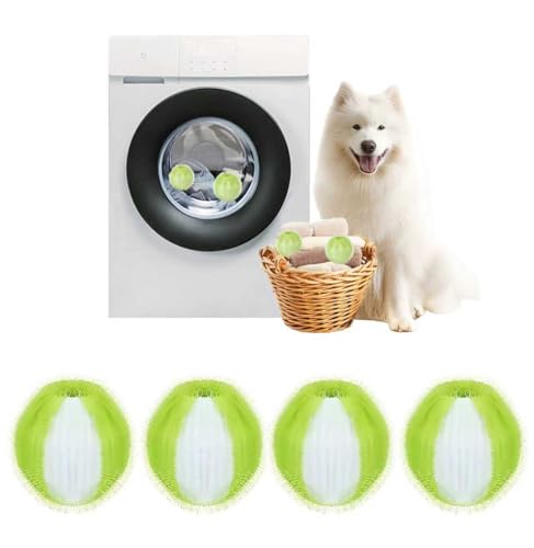 Newly Upgraded 2.1-in Pet Hair Remover for Laundry – Reusable Dog & Cat Hair Catcher for Washer & Dryer – Effective Lint & Fur Remover for Clothes & Bedding – Gentle on Fabrics, Eco-Friendly(4, Green)