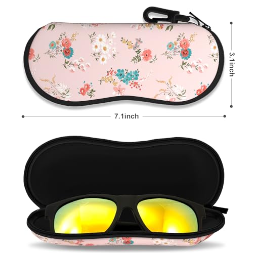 Image of Sunglasses Soft Case, Ultra Light Portable Neoprene Zipper Glasses Case for Men Women