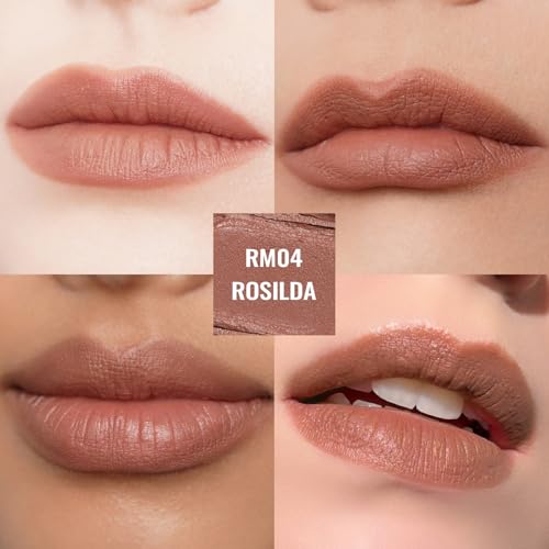 Image of Oulac Pink Nude Matte Lipsticks for Women, Brown Tone Silky Velvet Matte Lipstick, Soft Smooth Texture, High Impact Lip Color, Not Dry Lightweight, Infused with Vitamin E, Vegan&Cruelty Free RM04
