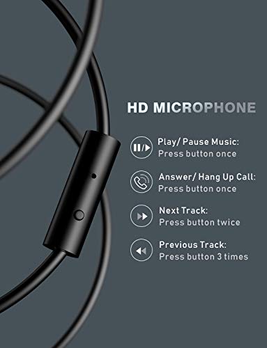 Vogek Over Ear Wired Headphones with Microphone and Noise Isolating, Folding Lightweight Headsets with Deep Bass and Tangle-Free Cord for Cellphones Smartphones Laptop Computer Chromebook, Black - Thumbnail 3