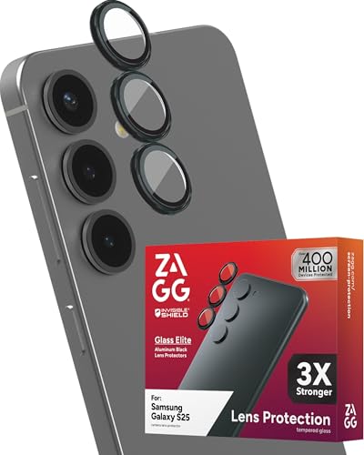 ZAGG Glass Elite Anti-Reflective Samsung Galaxy S25 Camera Lens Protector Anti-Glare Technology Maximum Impact & Scratch Resistance Smudge-Free Surface Recycled Materials