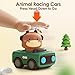 iPlay, iLearn Press to Go Car Toys for Toddlers 1-3, Baby Animal Racing Cars, Infant Play Vehicle Set, Baby Push Go Friction Car Toys for 6-9-12-18 Months, 1st Birthday Gifts for 1-2 Years Old Boys