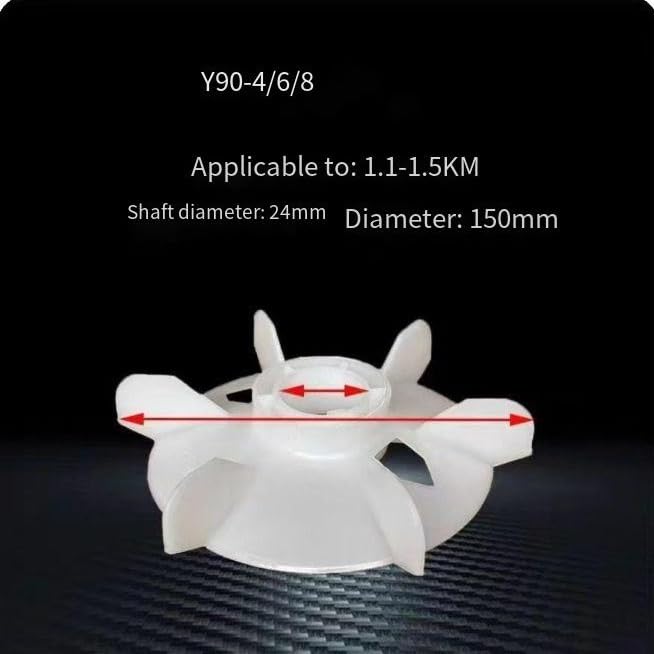 Y2-90-4.6.8 Motor Fan Blade - 24mm Inner Diameter, 153mm Outer Diameter, Cooling Solution