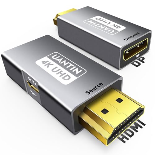 HDMI auf DisplayPort Adapter (4K 60Hz, 1080p 120Hz) unidirektional HDMI Stecker auf DP Buchse f&uuml;r Monitor kompatibel mit GPU, Laptop, AMD, NVIDIA, PS5, Xbox und mehr - 1