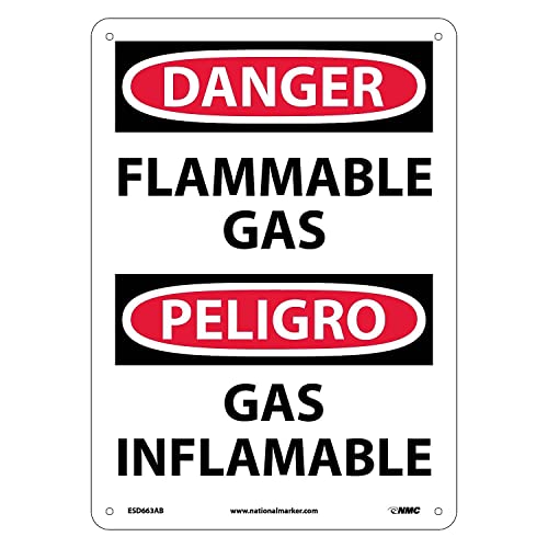 Panneau de signalisation DANGER FLAMMABLE GAS en aluminium rigide