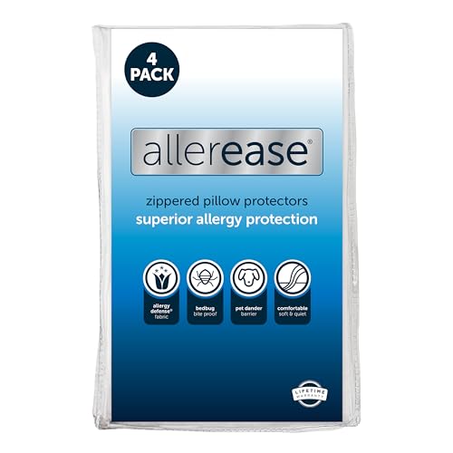 Set of 4 Standard/Queen AllerEase Pillow Protectors - Moisture...