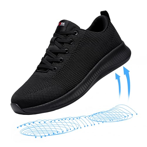 Image of LARNMERN Non Slip Shoes for Men Food Service Sneakers Kitchen Restaurant Chef Work Shoes Casual Breathable Lightweight Footwear,Black 9