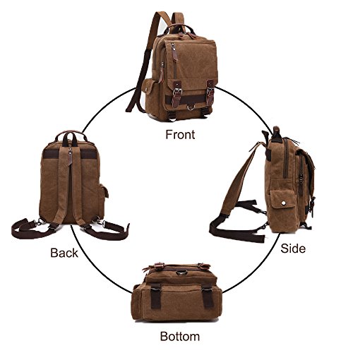 LOSMILE Unisex Backpack Daypack rugzakken Schoudertassen Canvas Messenger Bag Travel Crossbody Sling Bag. - Image 3