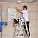 JADDUO Ladder Work Platform Anti-Slip Ladder Accessories Step Ladders Extension Ladders Work Stand System Ladder Tray for Painters and Tools Holds 400 Pound 17 x12 Inch，Black