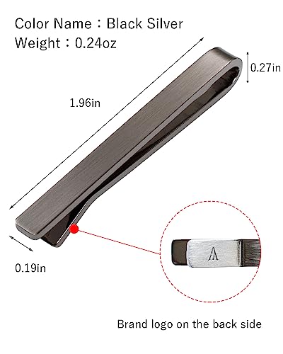 [TAVARAT] Tie Clips for Men, Black Silver Tie Bar Tie Pin made in japan Tps-0144
