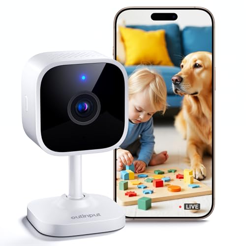 Outinput 2K 3MP Indoor Security Camera, Dog Camera, Home Cameras, WiFi Baby Monitor with Night Vision, Motion/Sound Detection, 2-Way Talk, APP Control, Cloud & SD, 24/7 Recording Pet Cam Outinput 2K 3MP Indoor Security Camera, Dog Camera, Home Cameras, WiFi Baby Monitor with Night Vision, Motion/Sound Detection, 2-Way Talk, APP Control, Cloud & SD, 24/7 Recording Pet Cam