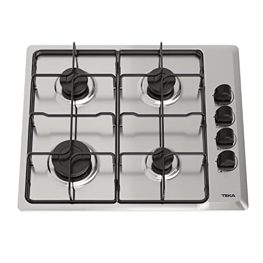Teka GAS HLX 640 KLA0E IX BUT - Placa Gas Butano 4 Fuegos, 58 cm, Mandos Laterales, Auto Encendido y Seguridad Termopar, Color Acero Inoxidable